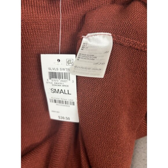 And Now This Women's Sleeveless Sweater Mock Neck Sonoma Brick Small NWT's. - Picture 7 of 8